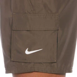 Nike - Belted Packable 5" Volley Short (Ironstone) -Nike Swim Equipment Discount Store nike belted packable 5 volley short ironstone 3