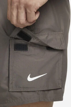 Nike - Belted Packable 5" Volley Short (Ironstone) -Nike Swim Equipment Discount Store nike belted packable 5 volley short ironstone 8