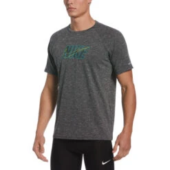 Nike Swim Equipment Discount Store 16 Nike - Collage Logo Short Sleeve Hydroguard (Black)