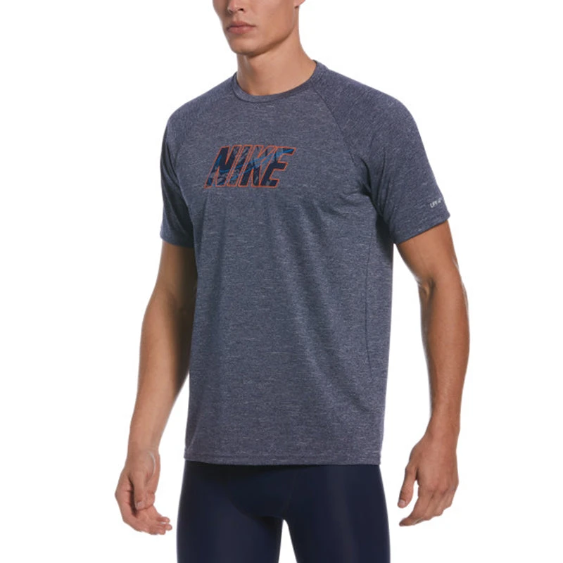 Nike - Collage Logo Short Sleeve Hydroguard (Midnight Navy) 1 Nike - Collage Logo Short Sleeve Hydroguard (Midnight Navy)
