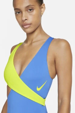 Nike - Color Block Crossover One Piece (Pacific Blue) -Nike Swim Equipment Discount Store nike color block crossover one piece pacific blue 11