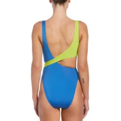 Nike - Color Block Crossover One Piece (Pacific Blue) -Nike Swim Equipment Discount Store nike color block crossover one piece pacific blue 7