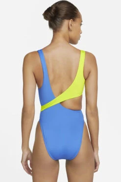 Nike - Color Block Crossover One Piece (Pacific Blue) -Nike Swim Equipment Discount Store nike color block crossover one piece pacific blue 9