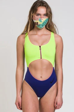 Nike - Colorblock Cutout One Piece (Indigo Burst) -Nike Swim Equipment Discount Store nike colorblock cutout one piece indigo burst 4