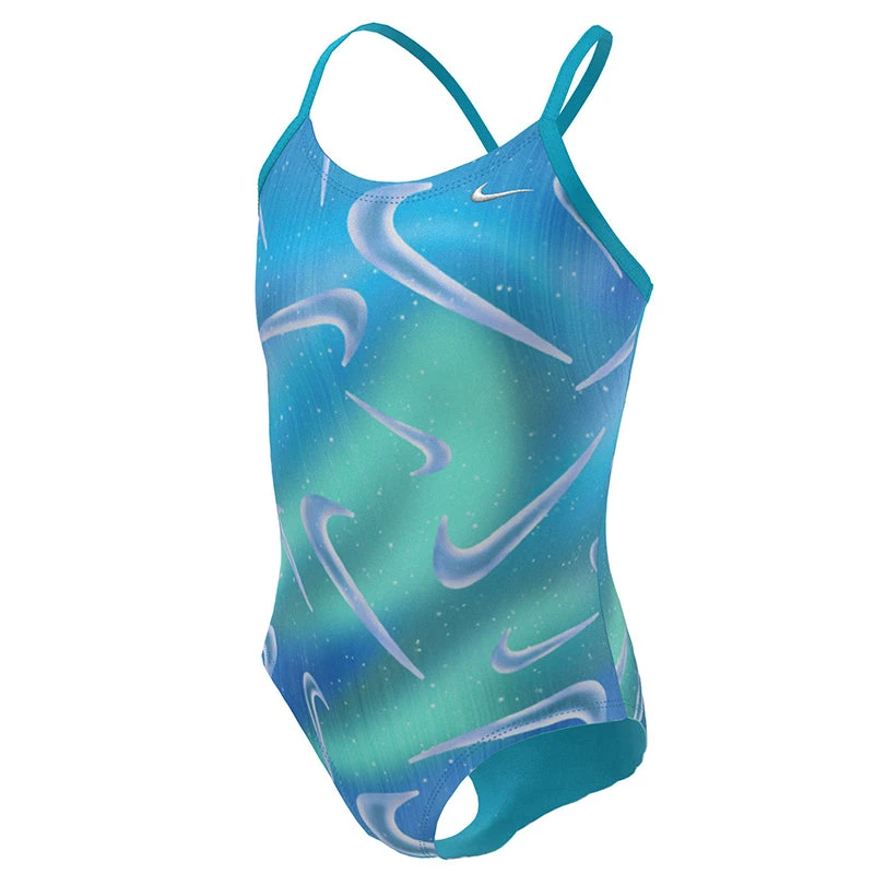 Nike - Girl's Aurora Swoosh Crossback One Piece (Blue Lightning) 1 Nike - Girl's Aurora Swoosh Crossback One Piece (Blue Lightning)