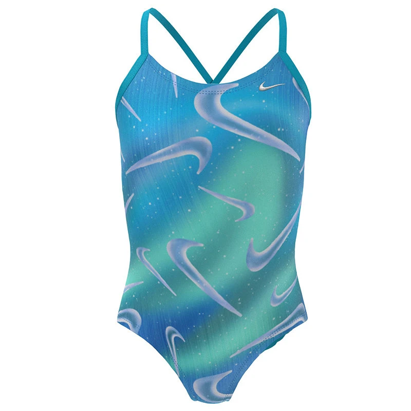 Nike - Girl's Aurora Swoosh Crossback One Piece (Blue Lightning) 3 Nike - Girl's Aurora Swoosh Crossback One Piece (Blue Lightning) - Image 3