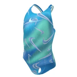 Nike - Girls' Aurora Swoosh Spiderback One Piece (Photo Blue) -Nike Swim Equipment Discount Store nike girls aurora swoosh spiderback one piece photo blue 6