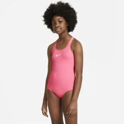 Nike - Girl's Essential Racerback One Piece (Sunset Pulse) -Nike Swim Equipment Discount Store nike girls essential racerback one piece sunset pulse 3