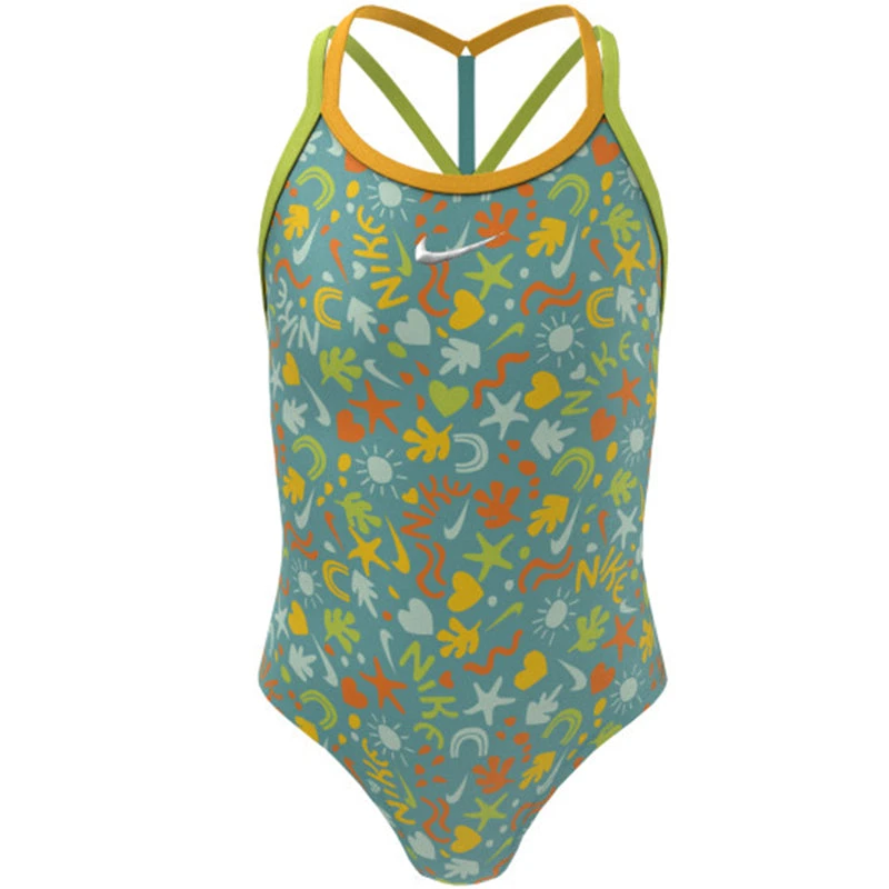 Nike - Girl's Fun Forest T-Crossback One Piece (Washed Teal) 3 Nike - Girl's Fun Forest T-Crossback One Piece (Washed Teal) - Image 3