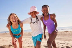 Nike - Girls' Logo Tape Crossback Midkini Set (Blue Lightning) -Nike Swim Equipment Discount Store nike girls logo tape crossback midkini set blue lightning 10