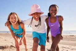 Nike - Girls' Logo Tape Crossback Midkini Set (Blue Lightning) -Nike Swim Equipment Discount Store nike girls logo tape crossback midkini set blue lightning 11