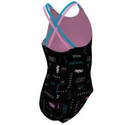 Nike - Girls' Logo Toss Spiderback One Piece (Black) -Nike Swim Equipment Discount Store nike girls logo toss spiderback one piece black 6