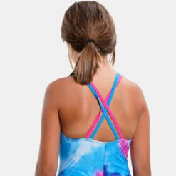 Nike - Girls' Tie Dye Spiderback One Piece (Photo Blue) -Nike Swim Equipment Discount Store nike girls tie dye spiderback one piece photo blue 8