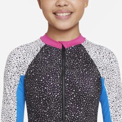 Nike - Girls' Water Dots Long Sleeve One Piece (Black) 8 Nike - Girls' Water Dots Long Sleeve One Piece (Black) -Nike Swim Equipment Discount Store nike girls water dots long sleeve one piece black 3