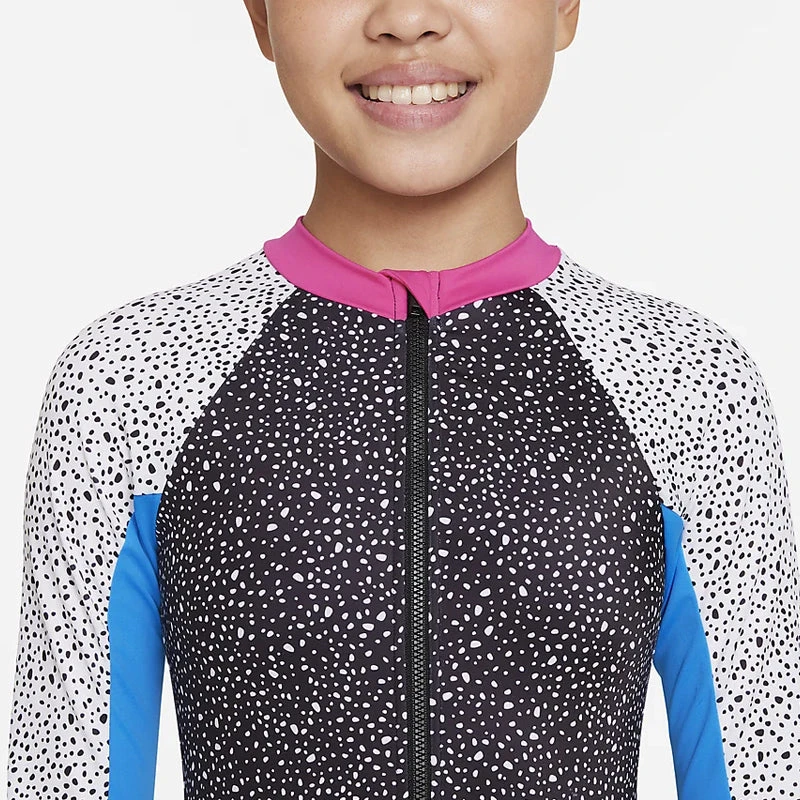 Nike - Girls' Water Dots Long Sleeve One Piece (Black) 3 Nike - Girls' Water Dots Long Sleeve One Piece (Black) - Image 3