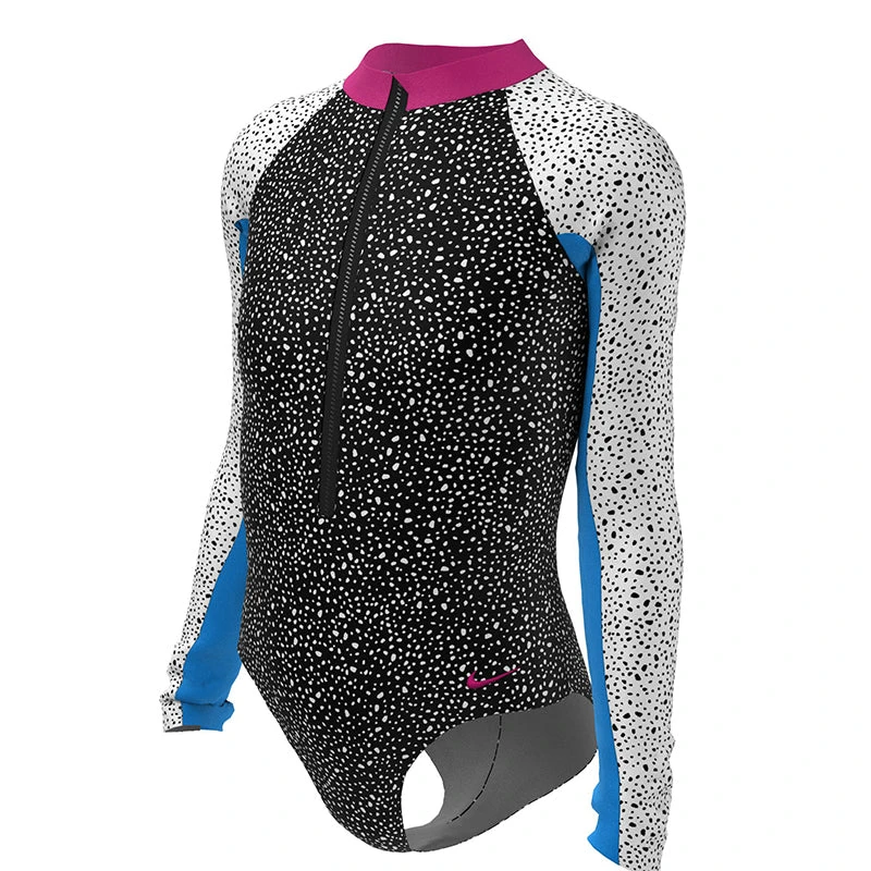 Nike - Girls' Water Dots Long Sleeve One Piece (Black) 5 Nike - Girls' Water Dots Long Sleeve One Piece (Black) - Image 5