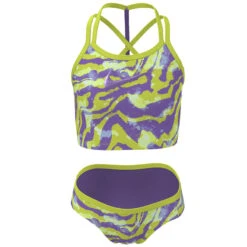 Nike - Girl's Watercolor T-Crossback Midkini Set (Action Grape) -Nike Swim Equipment Discount Store nike girls watercolor t crossback midkini set action grape 3