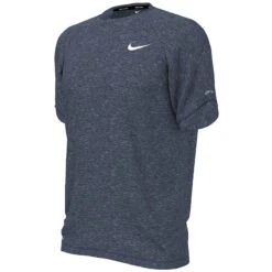 Nike - Heather Short Sleeve Hydroguard (Midnight Navy) -Nike Swim Equipment Discount Store nike heather short sleeve hydroguard midnight navy 4