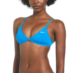 Nike - Hydrastrong Solid Tie Back Bikini Top (Photo Blue) -Nike Swim Equipment Discount Store nike hydrastrong solid tie back bikini top photo blue 8