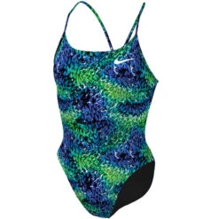 Nike - Hydrastrong Tide Cutout One Piece (Blue/Green) -Nike Swim Equipment Discount Store nike hydrastrong tide cutout one piece blue green 6