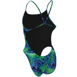 Nike - Hydrastrong Tide Cutout One Piece (Blue/Green) -Nike Swim Equipment Discount Store nike hydrastrong tide cutout one piece blue green 7