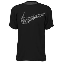 Nike - JDI Swoosh Short Sleeve Hydroguard (Black) -Nike Swim Equipment Discount Store nike jdi swoosh short sleeve hydroguard black 3