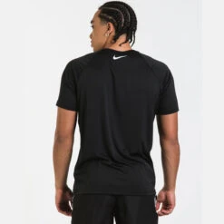 Nike - JDI Swoosh Short Sleeve Hydroguard (Black) -Nike Swim Equipment Discount Store nike jdi swoosh short sleeve hydroguard black 5