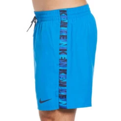 Nike - Logo Tape 5" Volley Short (Photo Blue) -Nike Swim Equipment Discount Store nike logo tape 5 volley short photo blue 3