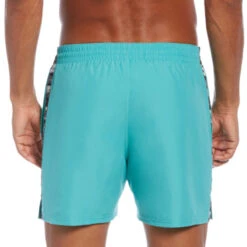 Nike - Logo Tape 5" Volley Short (Washed Teal) -Nike Swim Equipment Discount Store nike logo tape 5 volley short washed teal 3