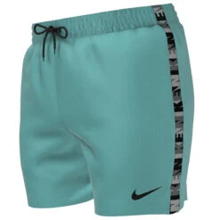 Nike - Logo Tape 5" Volley Short (Washed Teal) -Nike Swim Equipment Discount Store nike logo tape 5 volley short washed teal 4