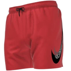 Nike - Men's Swim Liquify Swoosh 5" Volley Short (University Red) -Nike Swim Equipment Discount Store nike mens swim liquify swoosh 5 volley short university red 3