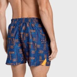 Nike - Men's Swim Logo Mash-up 5" Volley Short (Midnight Navy) -Nike Swim Equipment Discount Store nike mens swim logo mash up 5 volley short midnight navy 5
