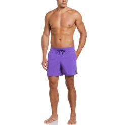 Nike - Men's Swim Solid Icon 5" Volley Short (Psychic Purple) -Nike Swim Equipment Discount Store nike mens swim solid icon 5 volley short psychic purple 3