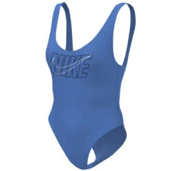 Nike - Multi Logo U-Back One Piece (Pacific Blue) -Nike Swim Equipment Discount Store nike multi logo u back one piece pacific blue 8