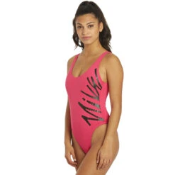 Nike - Multi Logo U-Back One Piece (Pink Prime) -Nike Swim Equipment Discount Store nike multi logo u back one piece pink prime 4