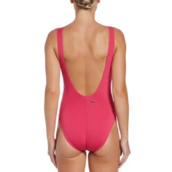 Nike - Multi Logo U-Back One Piece (Pink Prime) -Nike Swim Equipment Discount Store nike multi logo u back one piece pink prime 7