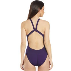 Nike - Poly Solid Hydrastrong Fastback One Piece (Court Purple) -Nike Swim Equipment Discount Store nike poly solid hydrastrong fastback one piece court purple 3