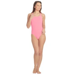 Nike - Poly Solid Hydrastrong Fastback One Piece (Polarized Pink) -Nike Swim Equipment Discount Store nike poly solid hydrastrong fastback one piece polarized pink 5