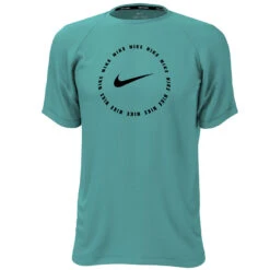Nike - Ring Logo Short Sleeve Hydroguard (Washed Teal) -Nike Swim Equipment Discount Store nike ring logo short sleeve hydroguard washed teal 3