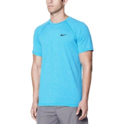 Nike Swim Equipment Discount Store 8 Nike - Short Sleeve Hydroguard T-Shirt (Blue Fury)