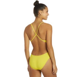 Nike - Solid Hydrastrong Cutout One Piece (Varsity Maize) -Nike Swim Equipment Discount Store nike solid hydrastrong cutout one piece varsity maize 3