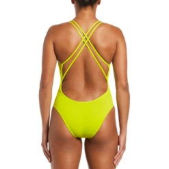 Nike - Solid Hydrastrong Spiderback One Piece (Cyber) -Nike Swim Equipment Discount Store nike solid hydrastrong spiderback one piece cyber 7
