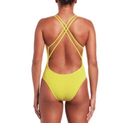 Nike - Solid Hydrastrong Spiderback One Piece (Varsity Maize) -Nike Swim Equipment Discount Store nike solid hydrastrong spiderback one piece varsity maize 7