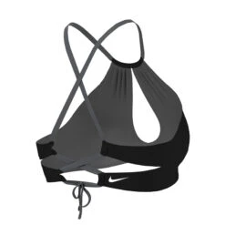 Nike - Solid Lace-Up High Neck Bikini Top (Black) -Nike Swim Equipment Discount Store nike solid lace up high neck bikini top black 9