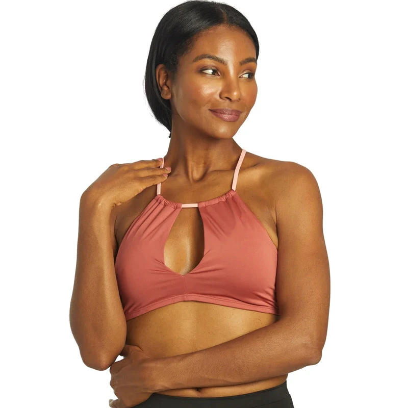 Nike - Solid Lace-Up High Neck Bikini Top (Canyon Rust) 1 Nike - Solid Lace-Up High Neck Bikini Top (Canyon Rust)