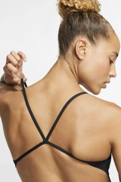 Nike - Poly Solid Hydrastrong Cutout One Piece (Black) -Nike Swim Equipment Discount Store nike swim poly solid hydrastrong cut out one piece swimsuit black 11