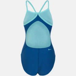 Nike - Tilt Logo Racerback One Piece Swimsuit (Industrial Blue) -Nike Swim Equipment Discount Store nike tilt logo racerback one piece swimsuit industrial blue 4