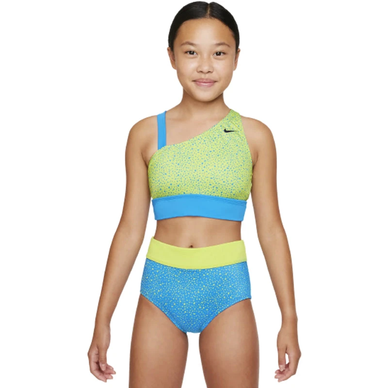 Nike - Water Dots Asymmetrical Top & High Waist Bikini Set (Photo Blue) 1 Nike - Water Dots Asymmetrical Top & High Waist Bikini Set (Photo Blue)