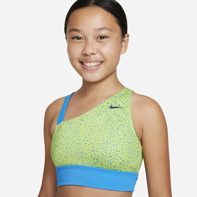 Nike - Water Dots Asymmetrical Top & High Waist Bikini Set (Photo Blue) 3 Nike - Water Dots Asymmetrical Top & High Waist Bikini Set (Photo Blue) - Image 3