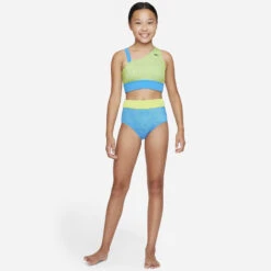 Nike - Water Dots Asymmetrical Top & High Waist Bikini Set (Photo Blue) 9 Nike - Water Dots Asymmetrical Top & High Waist Bikini Set (Photo Blue) -Nike Swim Equipment Discount Store nike water dots asymmetrical top high waist bikini set photo blue 4